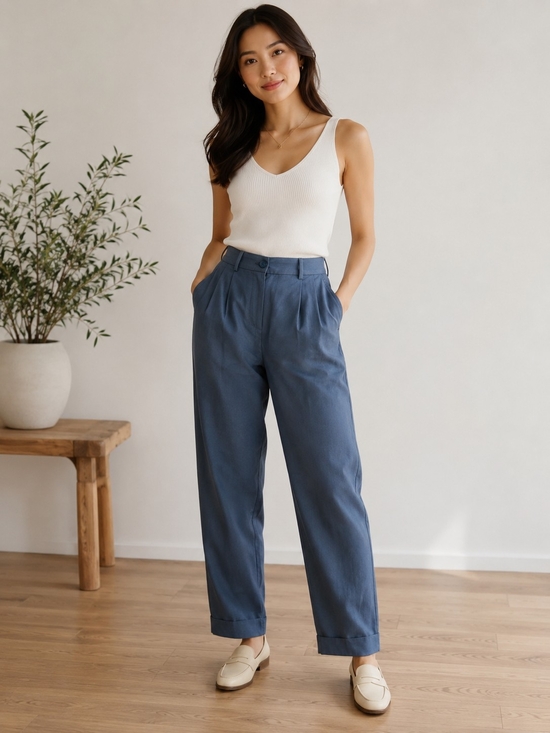 Kit and Ace Pants - Kit and Ace Pleated Tencel Trousers
